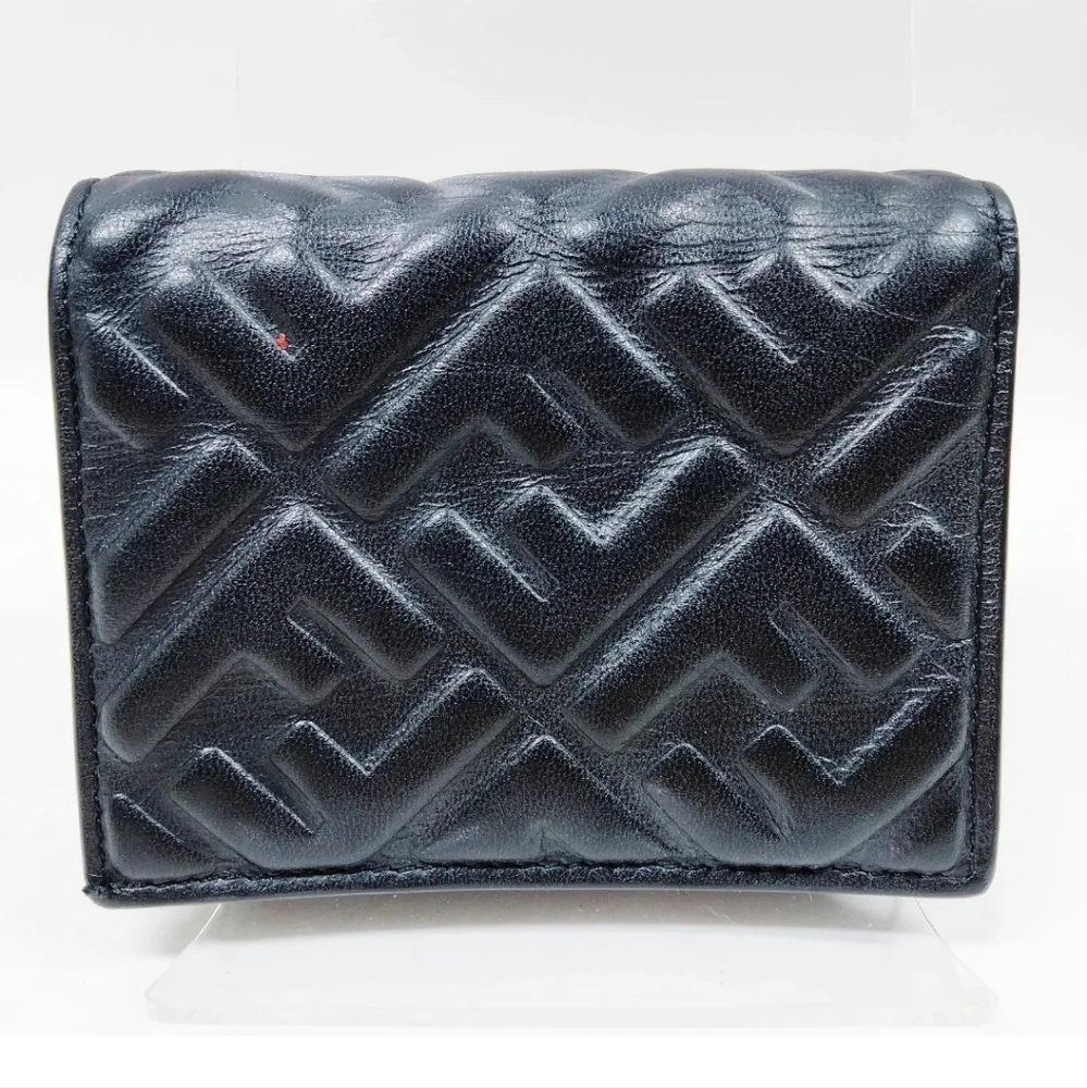 Fendi Black Nappa Leather Compact Wallet